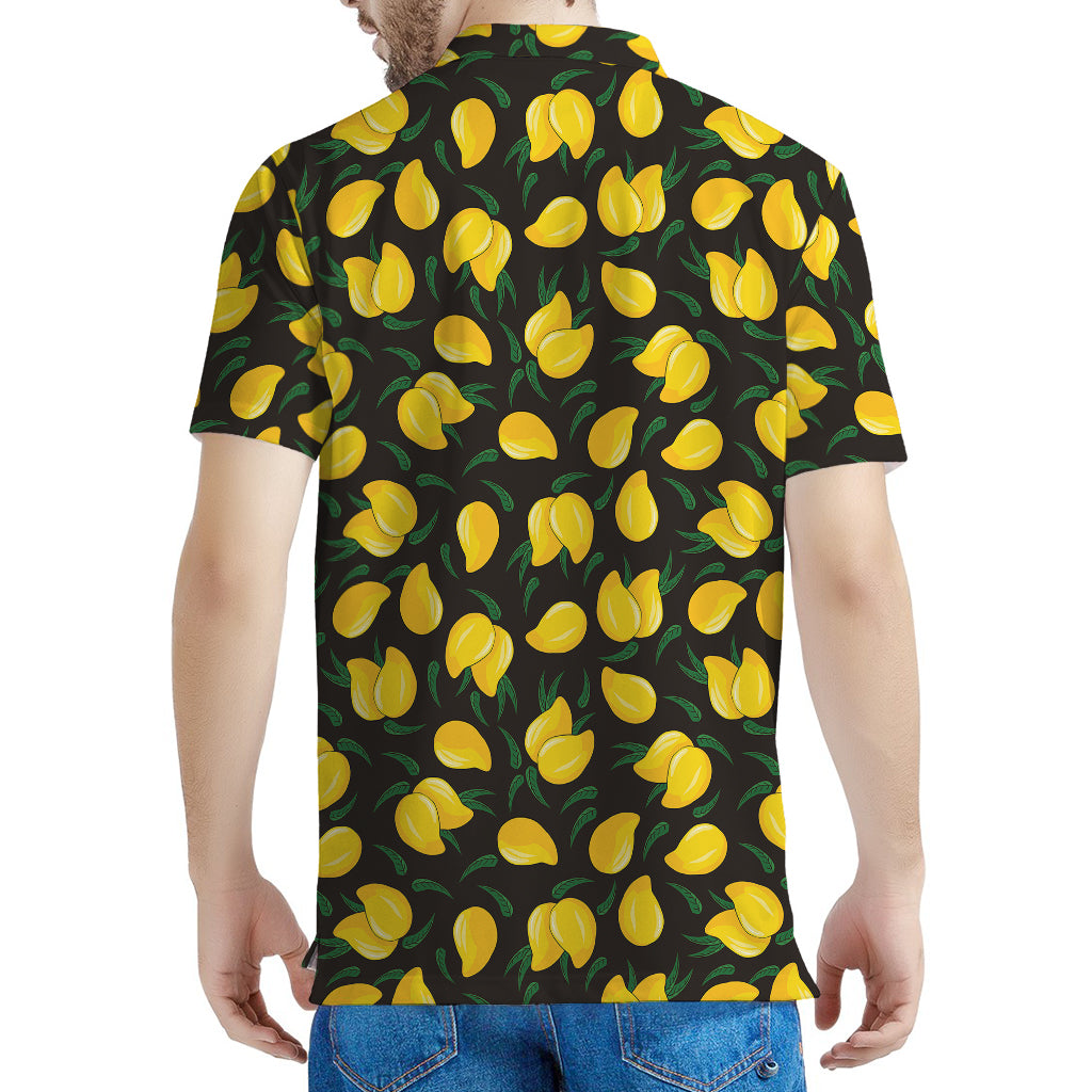 Yellow Mango Fruit Pattern Print Men's Polo Shirt