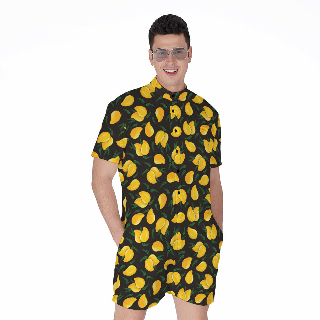 Yellow Mango Fruit Pattern Print Men's Rompers