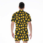 Yellow Mango Fruit Pattern Print Men's Rompers