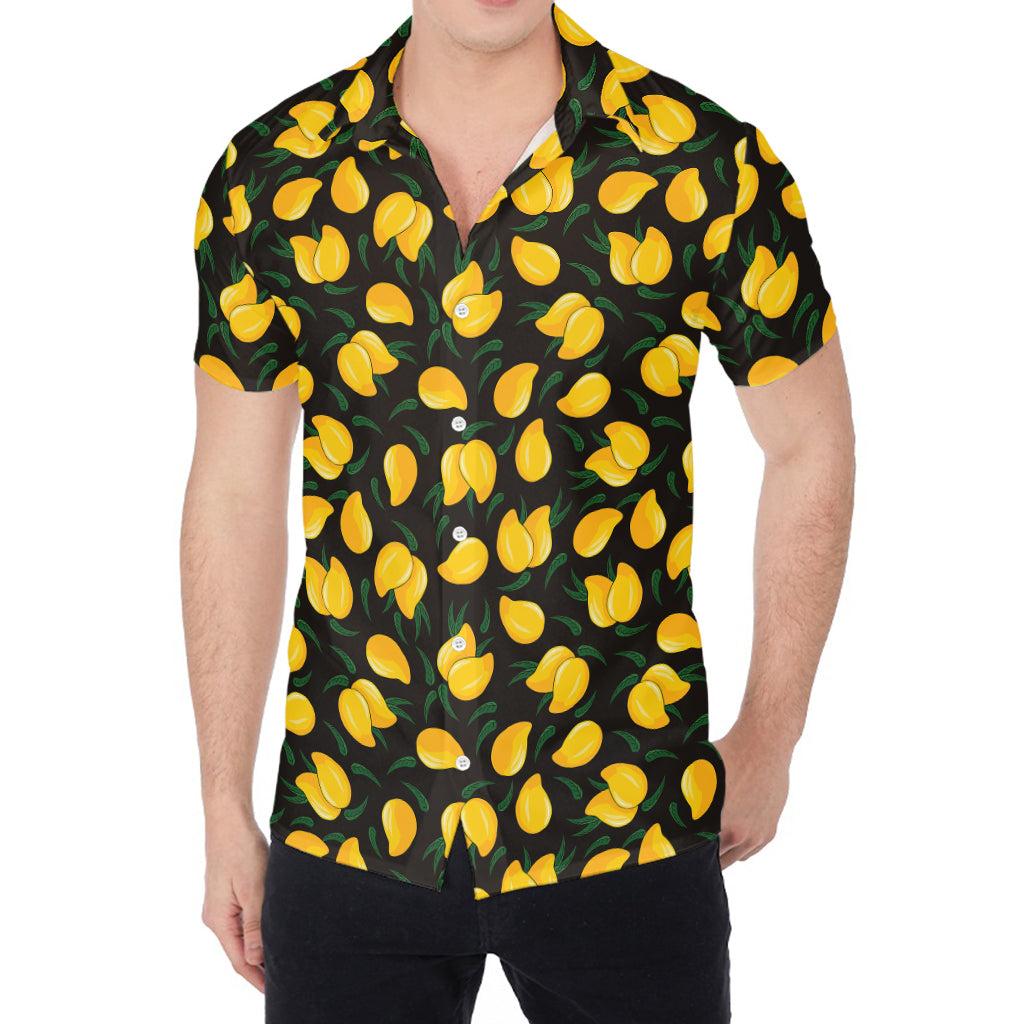 Yellow Mango Fruit Pattern Print Men's Shirt