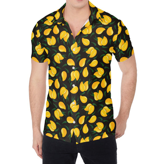 Yellow Mango Fruit Pattern Print Men's Shirt