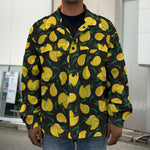 Yellow Mango Fruit Pattern Print Men's Shirt Jacket