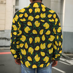Yellow Mango Fruit Pattern Print Men's Shirt Jacket