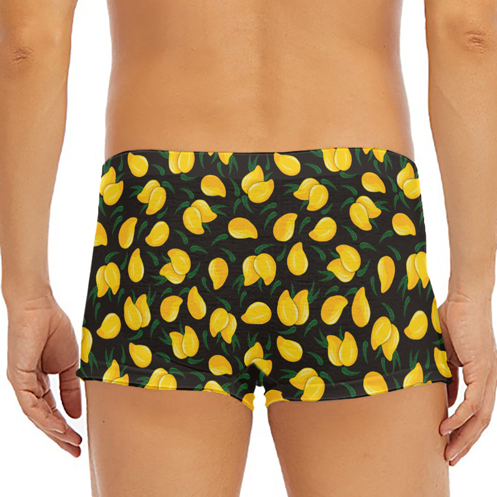 Yellow Mango Fruit Pattern Print Men's Short Boxer Briefs