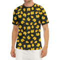 Yellow Mango Fruit Pattern Print Men's Short Sleeve Rash Guard