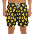 Yellow Mango Fruit Pattern Print Men's Split Running Shorts