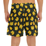 Yellow Mango Fruit Pattern Print Men's Split Running Shorts