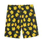 Yellow Mango Fruit Pattern Print Men's Sports Shorts