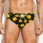 Yellow Mango Fruit Pattern Print Men's Swim Briefs