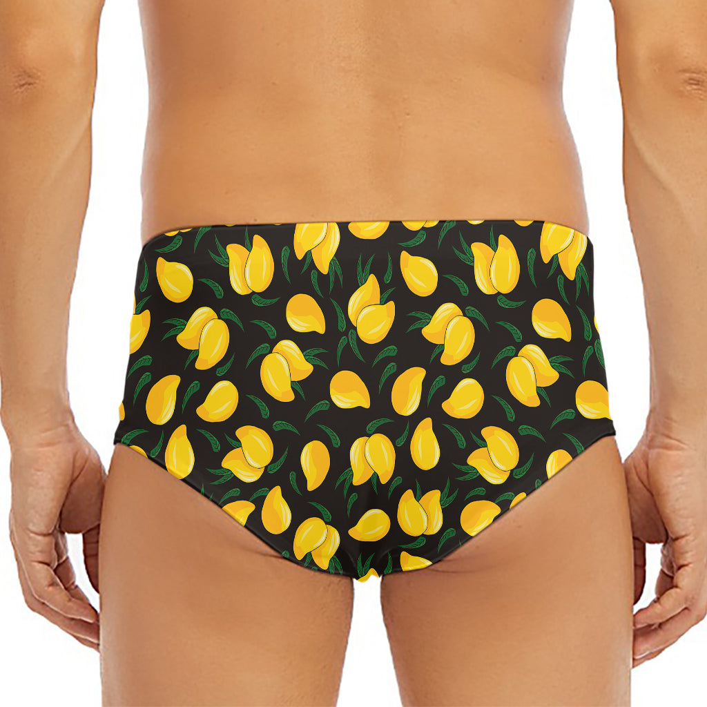 Yellow Mango Fruit Pattern Print Men's Triangle Swim Briefs
