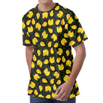 Yellow Mango Fruit Pattern Print Men's Velvet T-Shirt