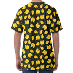 Yellow Mango Fruit Pattern Print Men's Velvet T-Shirt