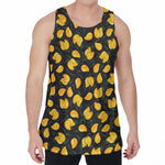 Yellow Mango Fruit Pattern Print Men's Velvet Tank Top