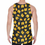 Yellow Mango Fruit Pattern Print Men's Velvet Tank Top