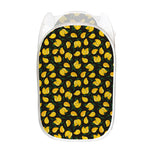 Yellow Mango Fruit Pattern Print Mesh Laundry Hamper