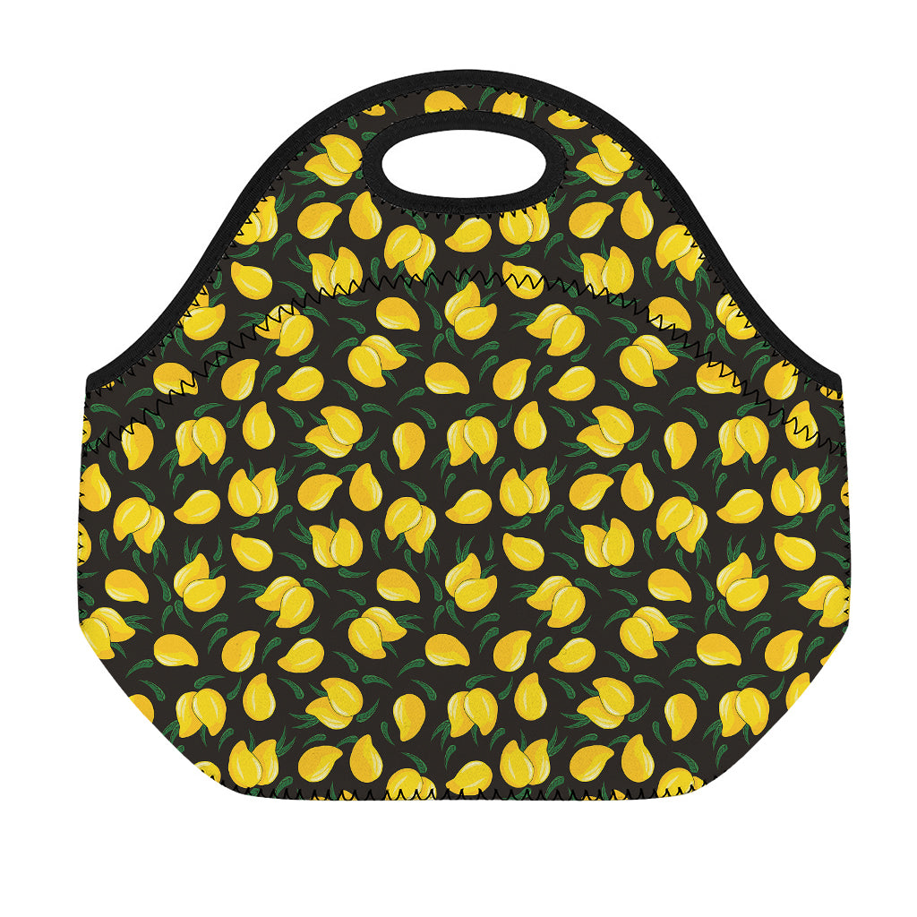 Yellow Mango Fruit Pattern Print Neoprene Lunch Bag