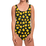 Yellow Mango Fruit Pattern Print One Piece Swimsuit