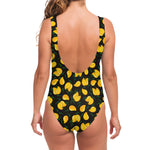 Yellow Mango Fruit Pattern Print One Piece Swimsuit