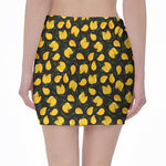 Yellow Mango Fruit Pattern Print Pencil Mini Skirt