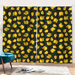 Yellow Mango Fruit Pattern Print Pencil Pleat Curtains