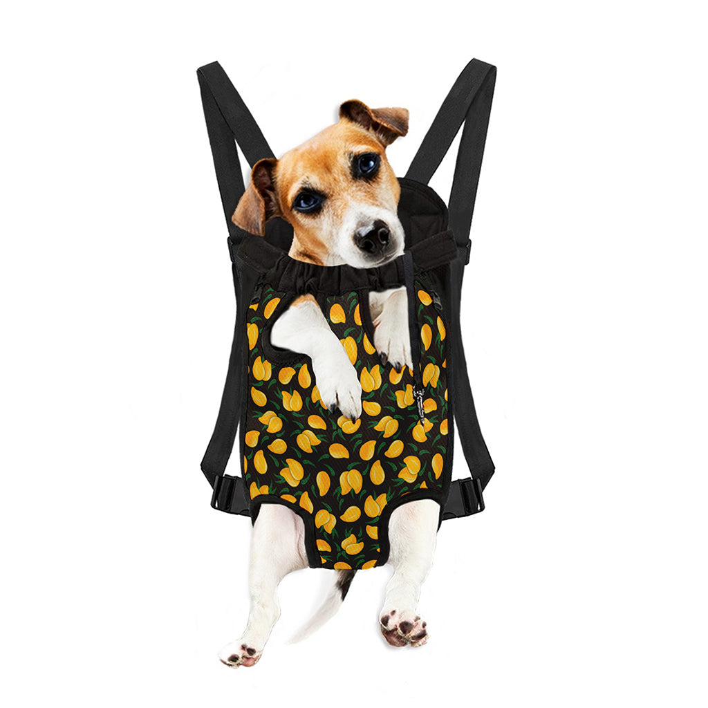 Yellow Mango Fruit Pattern Print Pet Carrier Backpack