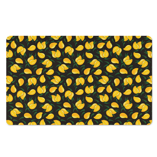 Yellow Mango Fruit Pattern Print Polyester Doormat