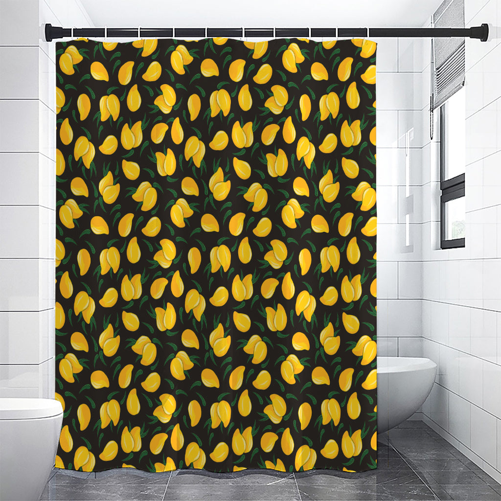 Yellow Mango Fruit Pattern Print Premium Shower Curtain