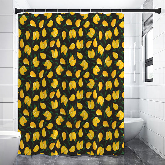 Yellow Mango Fruit Pattern Print Premium Shower Curtain