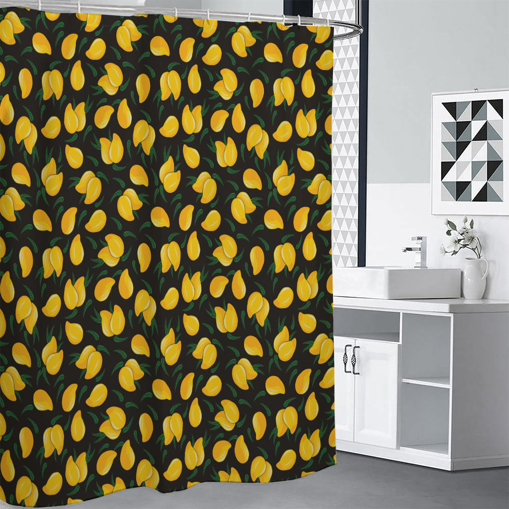 Yellow Mango Fruit Pattern Print Premium Shower Curtain