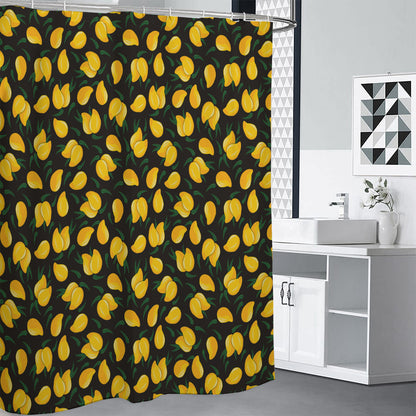 Yellow Mango Fruit Pattern Print Premium Shower Curtain