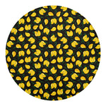 Yellow Mango Fruit Pattern Print Round Blanket