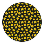 Yellow Mango Fruit Pattern Print Round Floor Mat