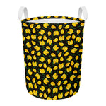 Yellow Mango Fruit Pattern Print Round Laundry Basket