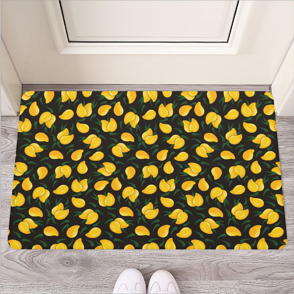 Yellow Mango Fruit Pattern Print Rubber Doormat