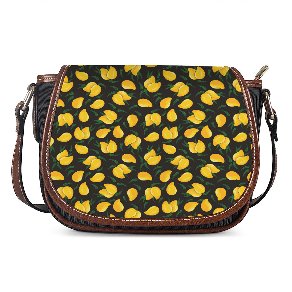 Yellow Mango Fruit Pattern Print Saddle Bag