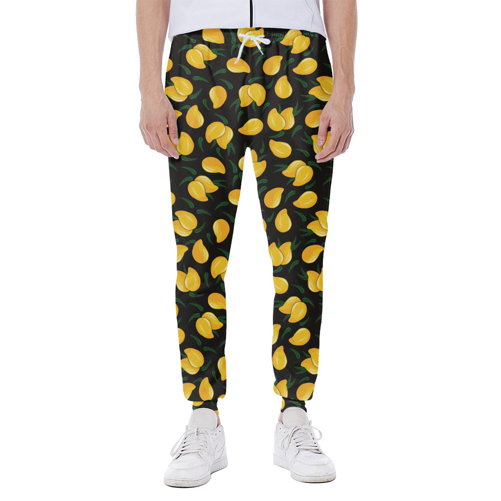 Yellow Mango Fruit Pattern Print Scuba Joggers