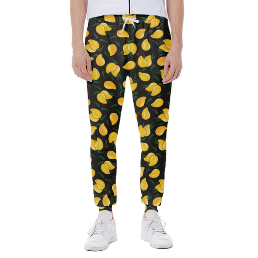 Yellow Mango Fruit Pattern Print Scuba Joggers