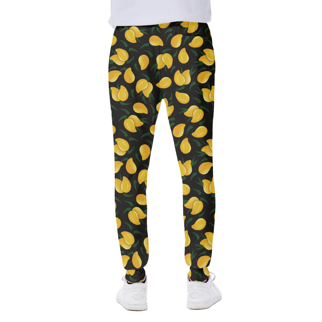 Yellow Mango Fruit Pattern Print Scuba Joggers