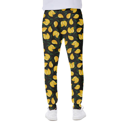 Yellow Mango Fruit Pattern Print Scuba Joggers