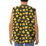 Yellow Mango Fruit Pattern Print Sleeveless Baseball Jersey