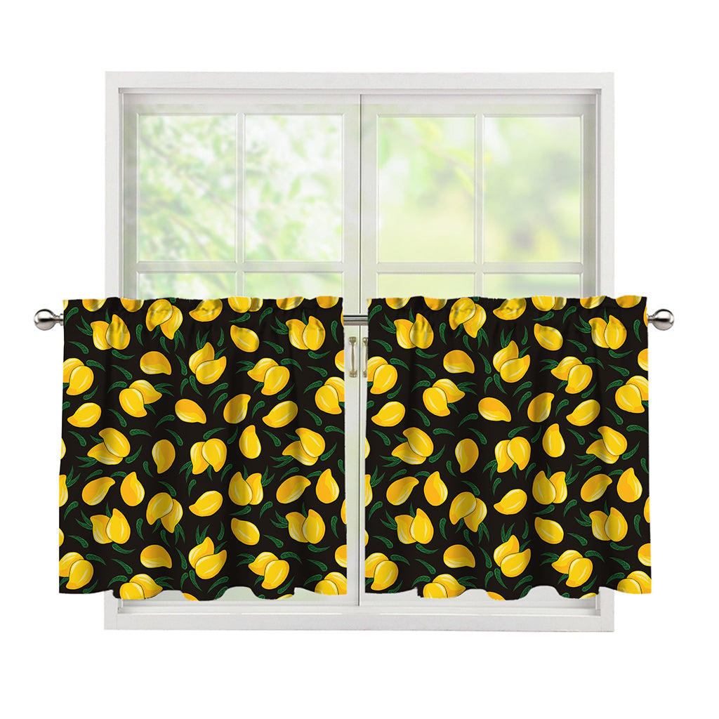 Yellow Mango Fruit Pattern Print Tier Curtains