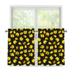 Yellow Mango Fruit Pattern Print Tier Curtains