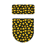 Yellow Mango Fruit Pattern Print Toilet Lid And Tank Cover Set