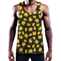 Yellow Mango Fruit Pattern Print Men's Workout Tank Top