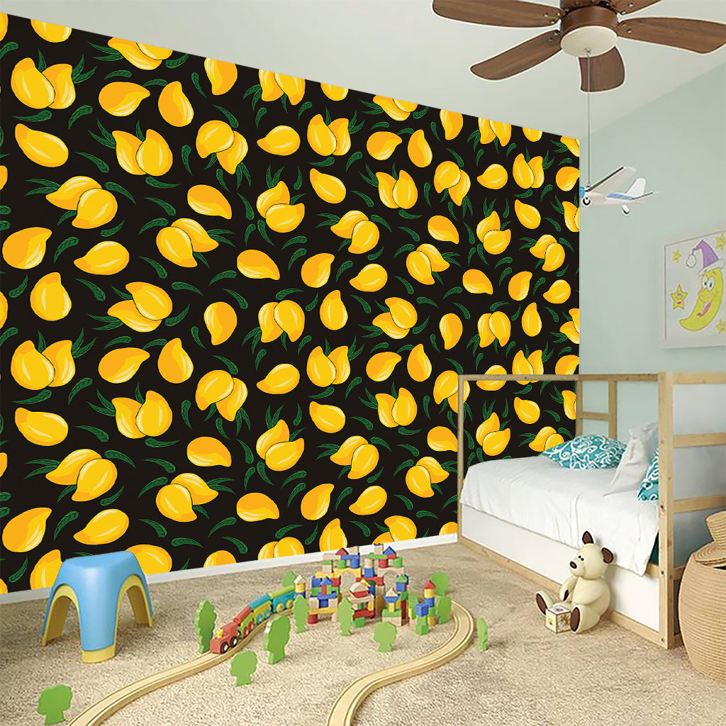 Yellow Mango Fruit Pattern Print Wall Sticker
