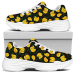 Yellow Mango Fruit Pattern Print White Chunky Shoes