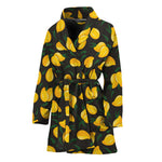 Yellow Mango Fruit Pattern Print Women's Bathrobe