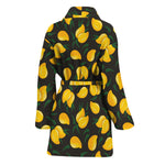 Yellow Mango Fruit Pattern Print Women's Bathrobe