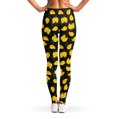 Yellow Mango Fruit Pattern Print Women's Leggings