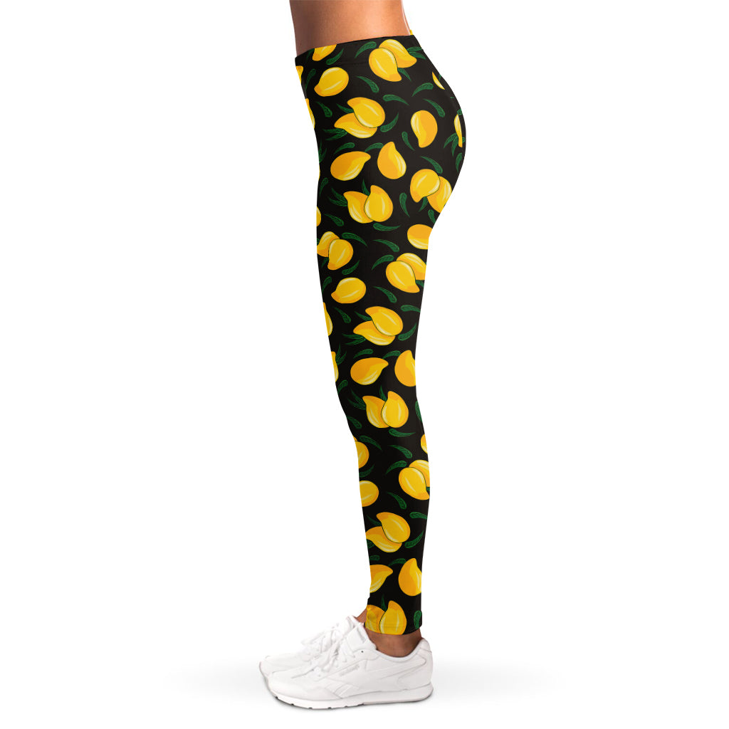 Yellow Mango Fruit Pattern Print Women's Leggings